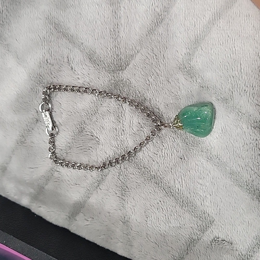 Green Amazonite silver bracelet